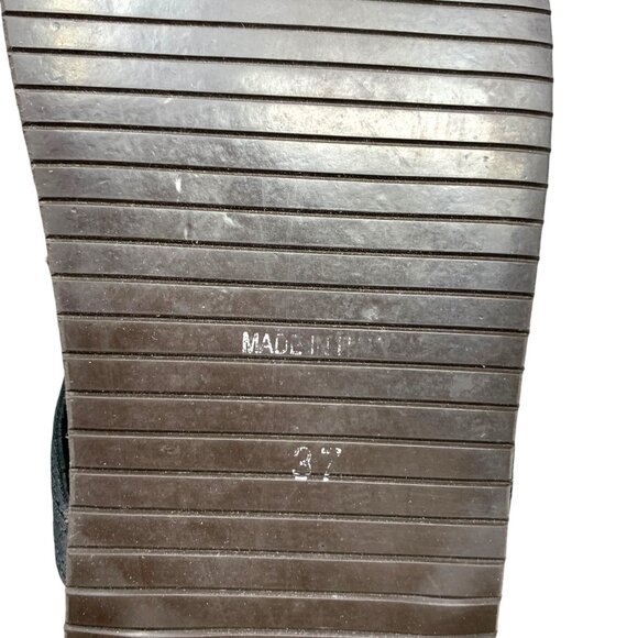 Albano Black Satin Leather Bejeweled Toe Post‎ Sandals - Picture 4 of 11